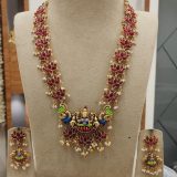 temple peacock bridal necklace set with earrings